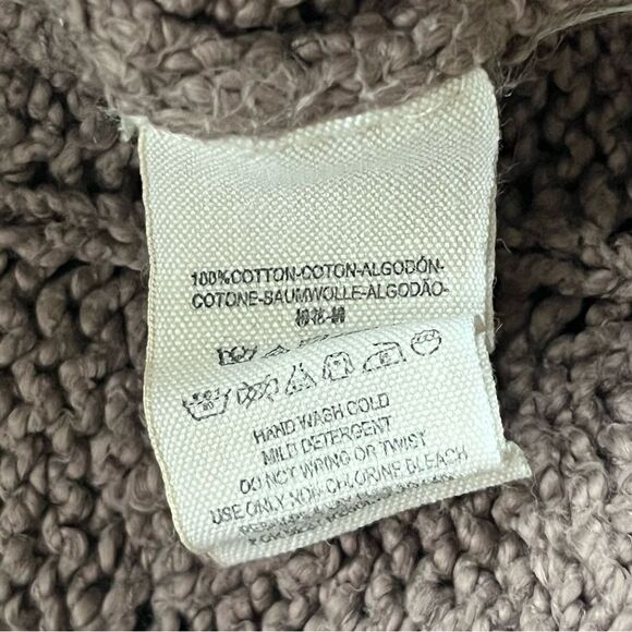 FREE PEOPLE ANTHROPOLOGIE EASY V COTTON CABLE KNIT SWEATER SIZE MEDIUM - Picture 8 of 8